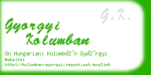 gyorgyi kolumban business card